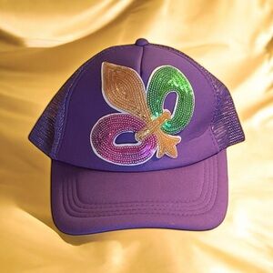 Purple Mardi Gras Baseball Hat